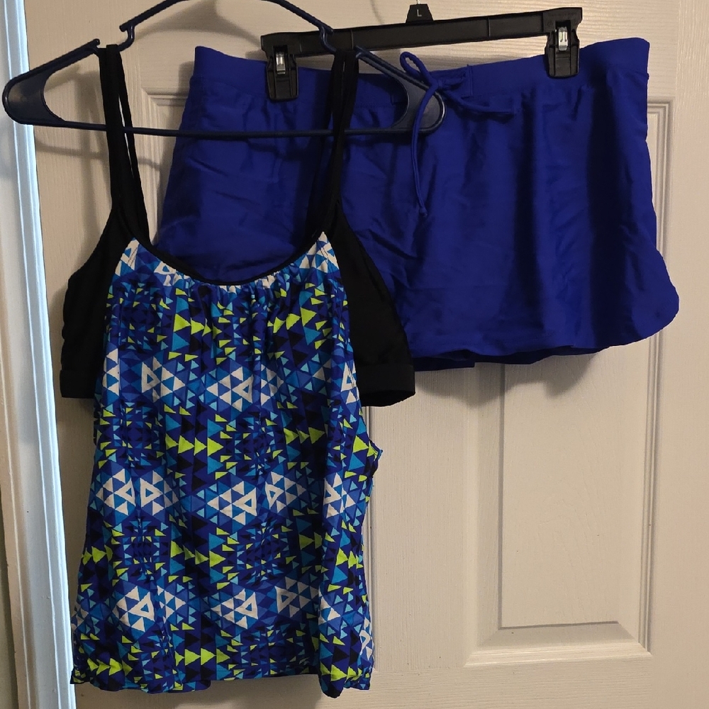 Stylish Blue Geometric Bikini Set